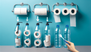 Reutiliza las garrafas de agua que tiras a la basura y crea este práctico organizador de papel higiénico para el baño