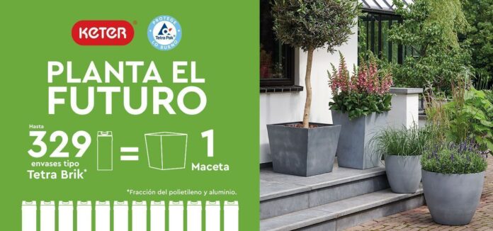 Keter y Tetra Pak se unen para impulsar la economía circular lanzando macetas fabricadas con polialuminio