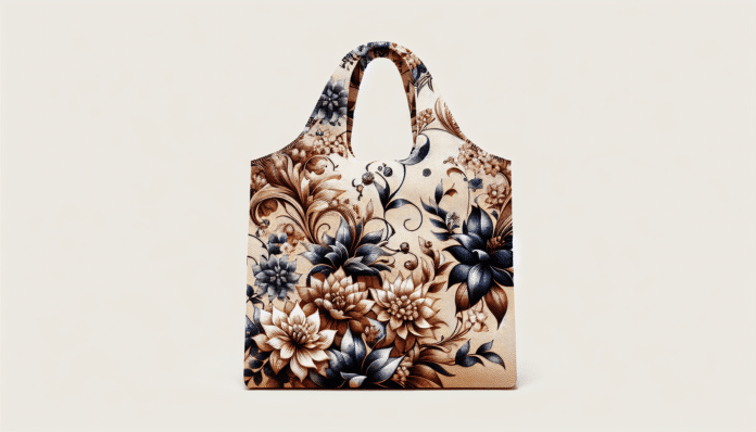 una bolsa plegable con un elegante estampado floral