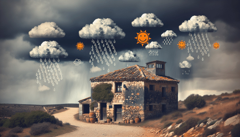 Previsión meteorológica para este lunes en Castilla-La Mancha: cielos cubiertos y precipitaciones dispersas