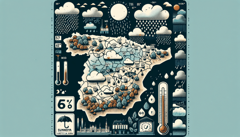 Previsión meteorológica para este domingo en Castilla-La Mancha: cielos cubiertos, lluvias y mínimas en descenso