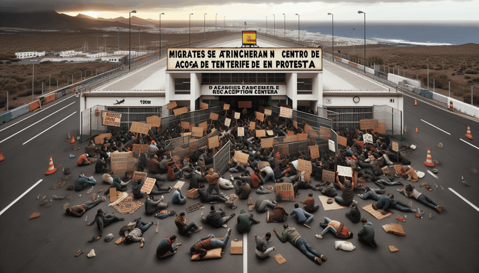 <p><strong>"Migrantes se atrincheran en centro de acogida de Tenerife en protesta"</strong></p> 4