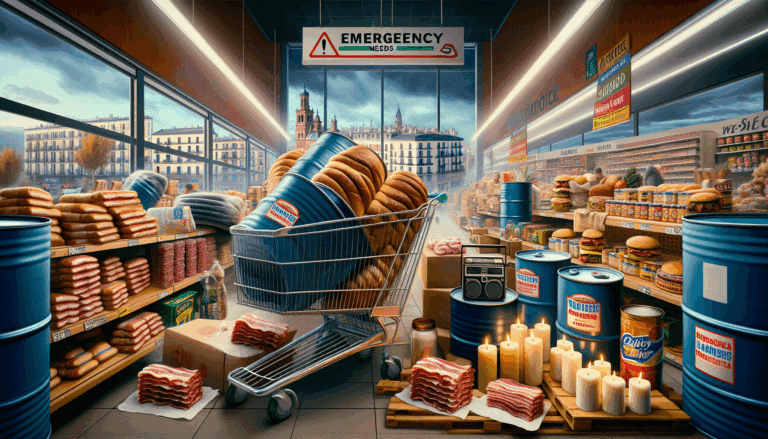 Bidones de agua, radios, velas y bocatas de bacon, compras de emergencia en Albacete