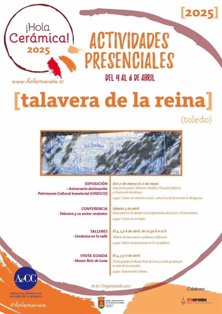 Talavera de la Reina se suma a la iniciativa '¡Hola cerámica!' con talleres, visitas guiadas y conferencias