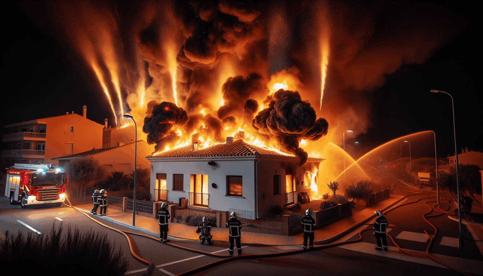 <p><strong>Arde una vivienda en Los Narejos (Murcia) por el incendio de las baterías de las placas solares</strong></p> 1