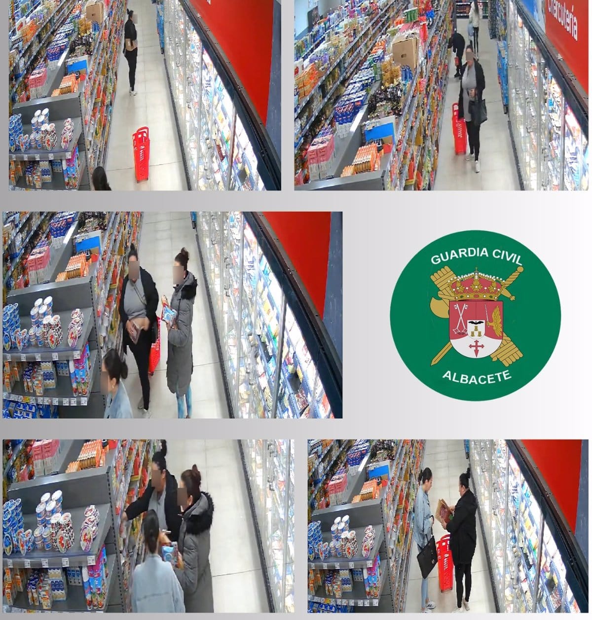 Guardia Civil de Albacete detiene a 4 personas por el hurto de 500 euros en comestibles en un supermercado
