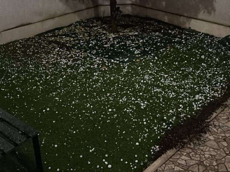 La lluvia deja 20 litros por metro cuadrado en Daimiel en apenas seis horas y una "descarga de granizo"