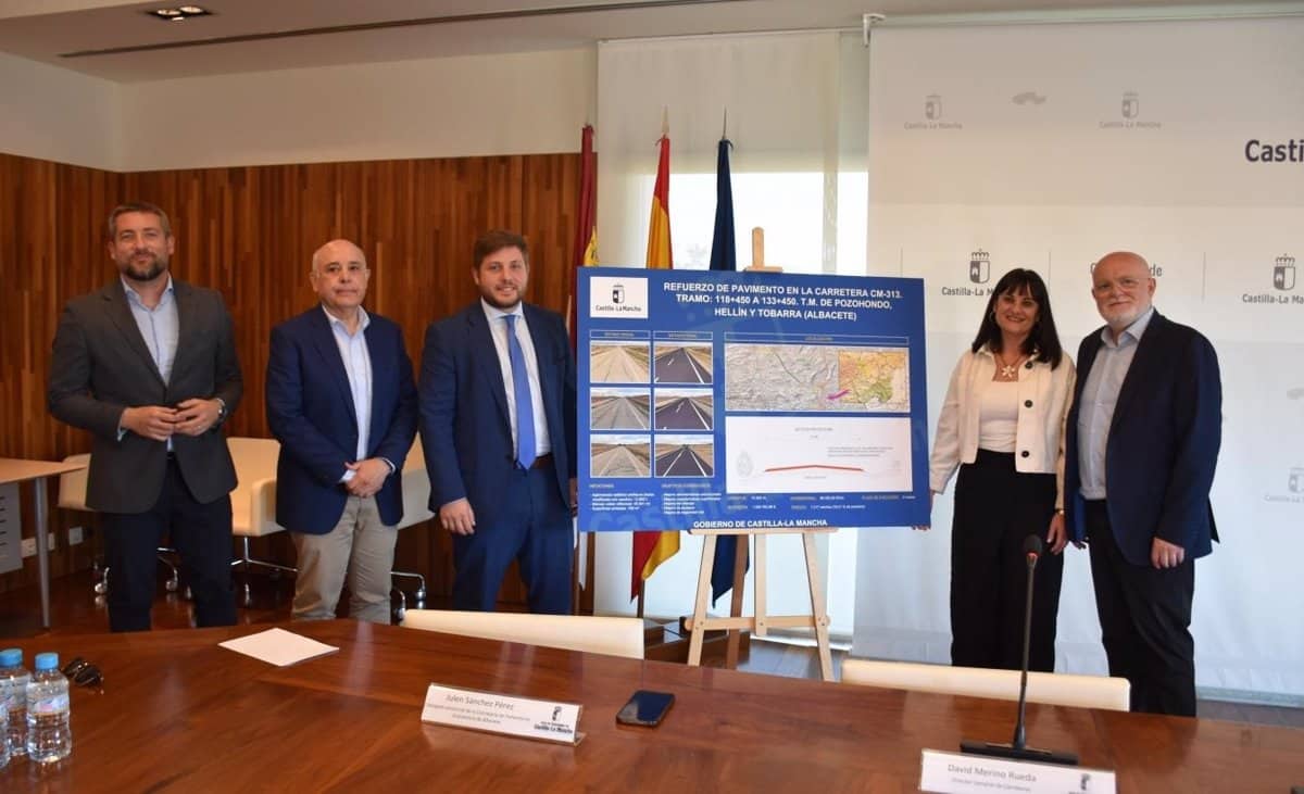 La mejora del firme de la CM-313 a la altura de Pozohondo comenzarán en septiembre y contarán con 1,3 millones de euros
