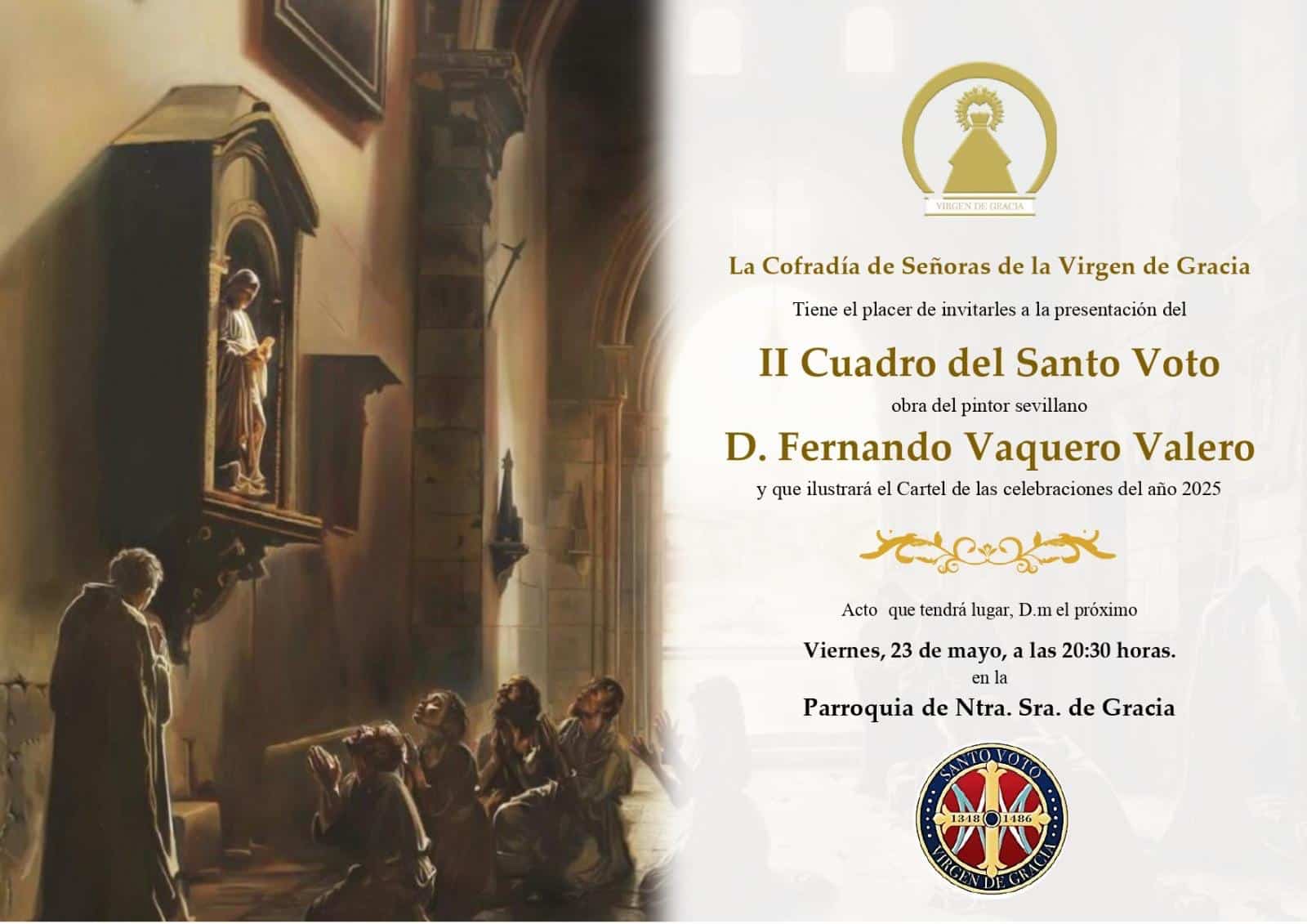 Presentación del Cuadro del Santo Voto 2025 por la Cofradía de Señoras de la Virgen de Gracia este Viernes 1