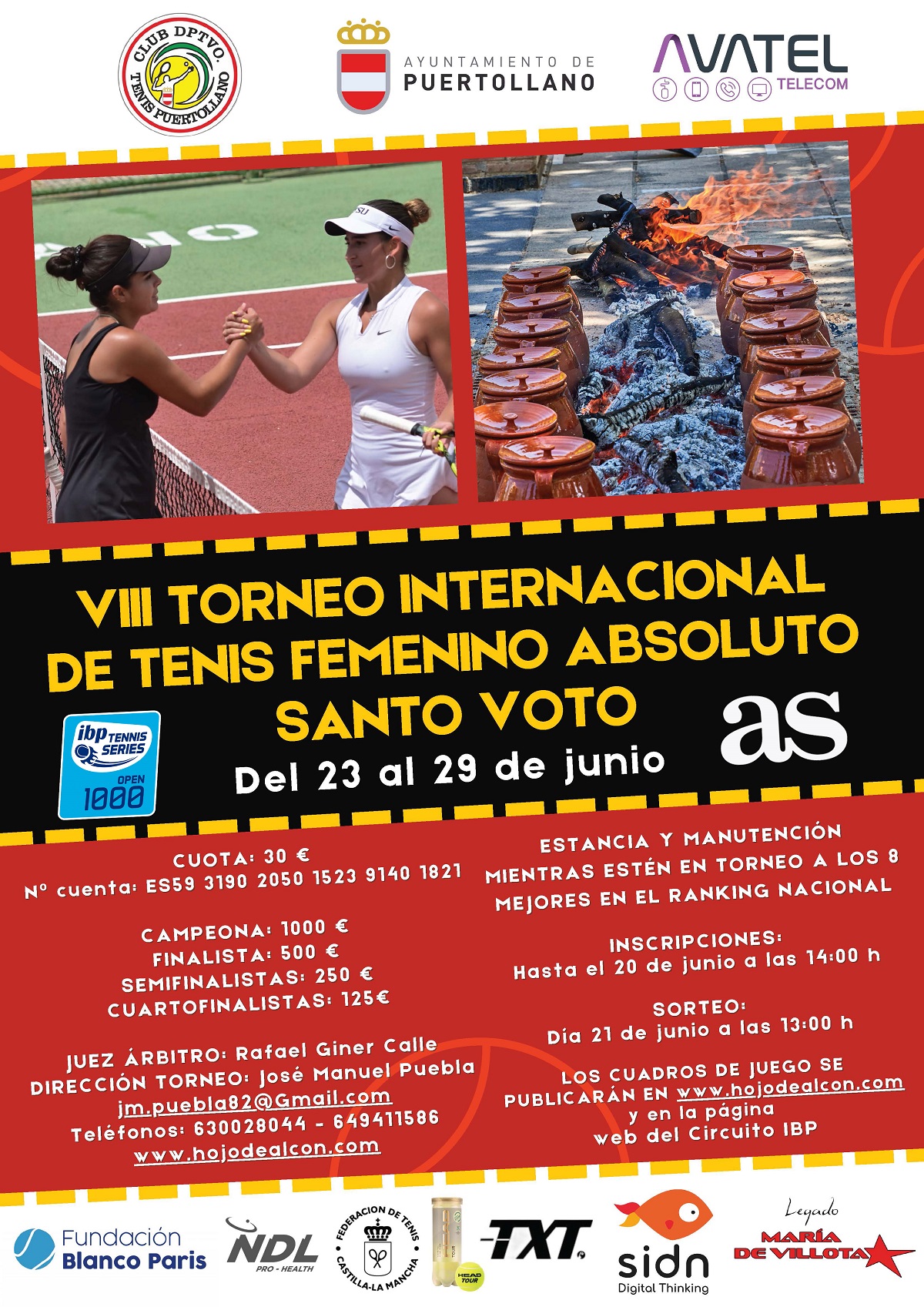 Cartel del VIII Torneo Internacional de Tenis Femenino 'Santo Voto'