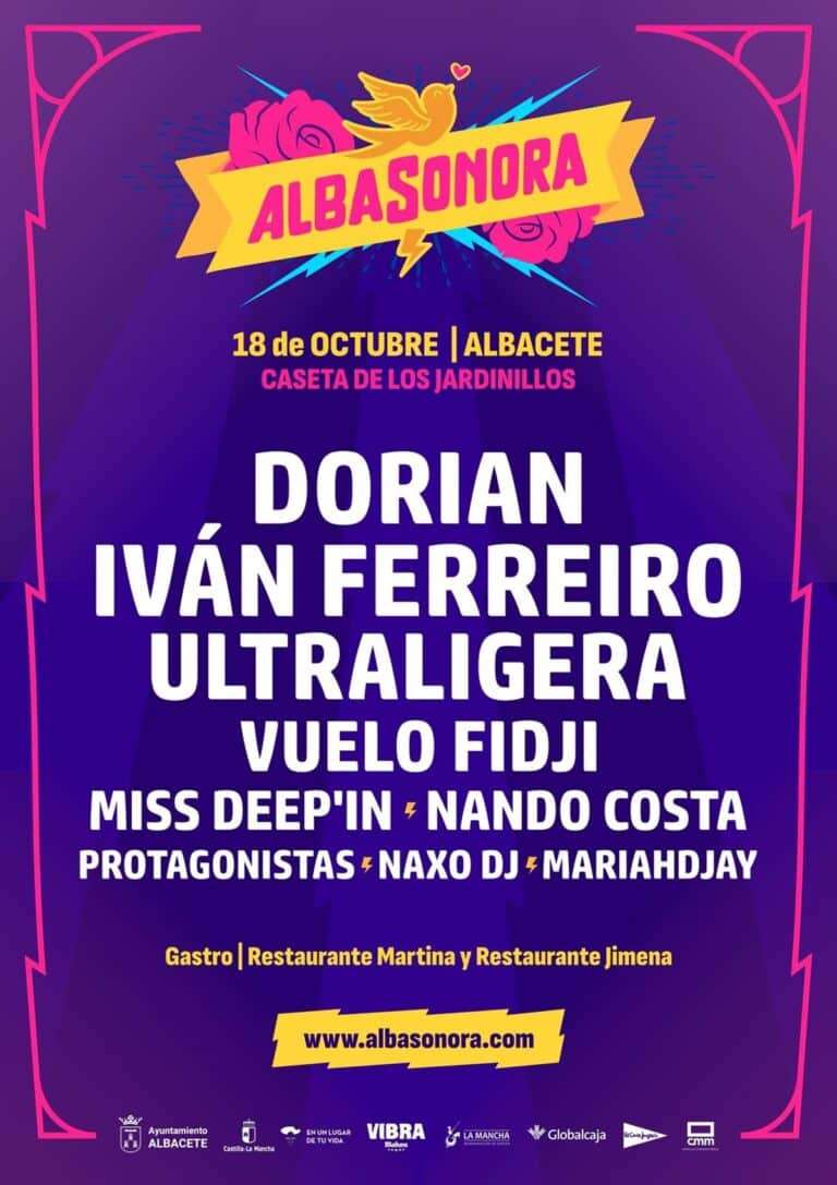 Dorian, Vuelo Fidji y Miss Deep'in en el Festival Albasonora 2025 en Albacete el 18 de octubre
