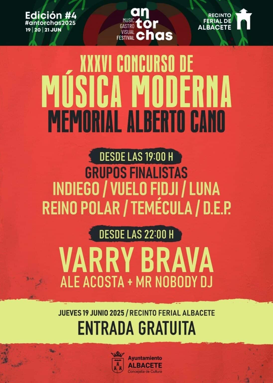 Indiego, Vuelo Fidji, Reino Polar, Temécula, Luna y D.E.P. llegan a la final del Memorial 'Alberto Cano' el 19 de junio