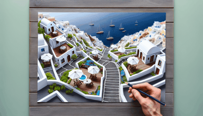 "Queríamos transformar el patio en un mini Santorini y lo hemos conseguido"