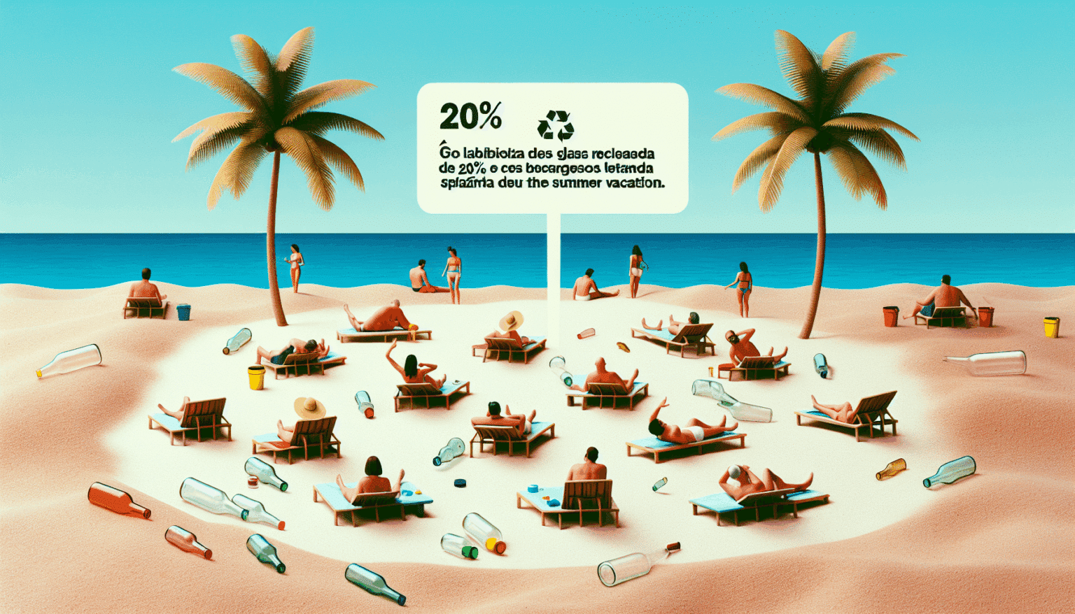 <p><strong>"El 20 % de los españoles que reciclan vidrio abandonan el hábito durante las vacaciones de verano"</strong> </p>
<p><em>(Título de resultado:)</em><br />
<strong>"Abandono del reciclaje de vidrio en verano por el 20 % de los españoles"</strong></p> 10