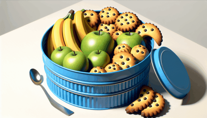 Si reutilizas tres latas de galletas azules podrás hacer un frutero súper cómodo, práctico y resultón