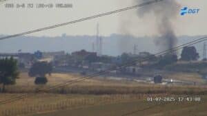 Cortado el tráfico en la A-5 en sentido Badajoz a su paso por Talavera por un incendio en un camión