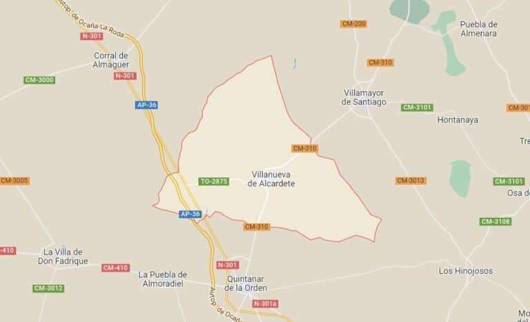 Cuatro personas heridas tras la colisión de dos turismos en Villanueva de Alcardete (Toledo)
