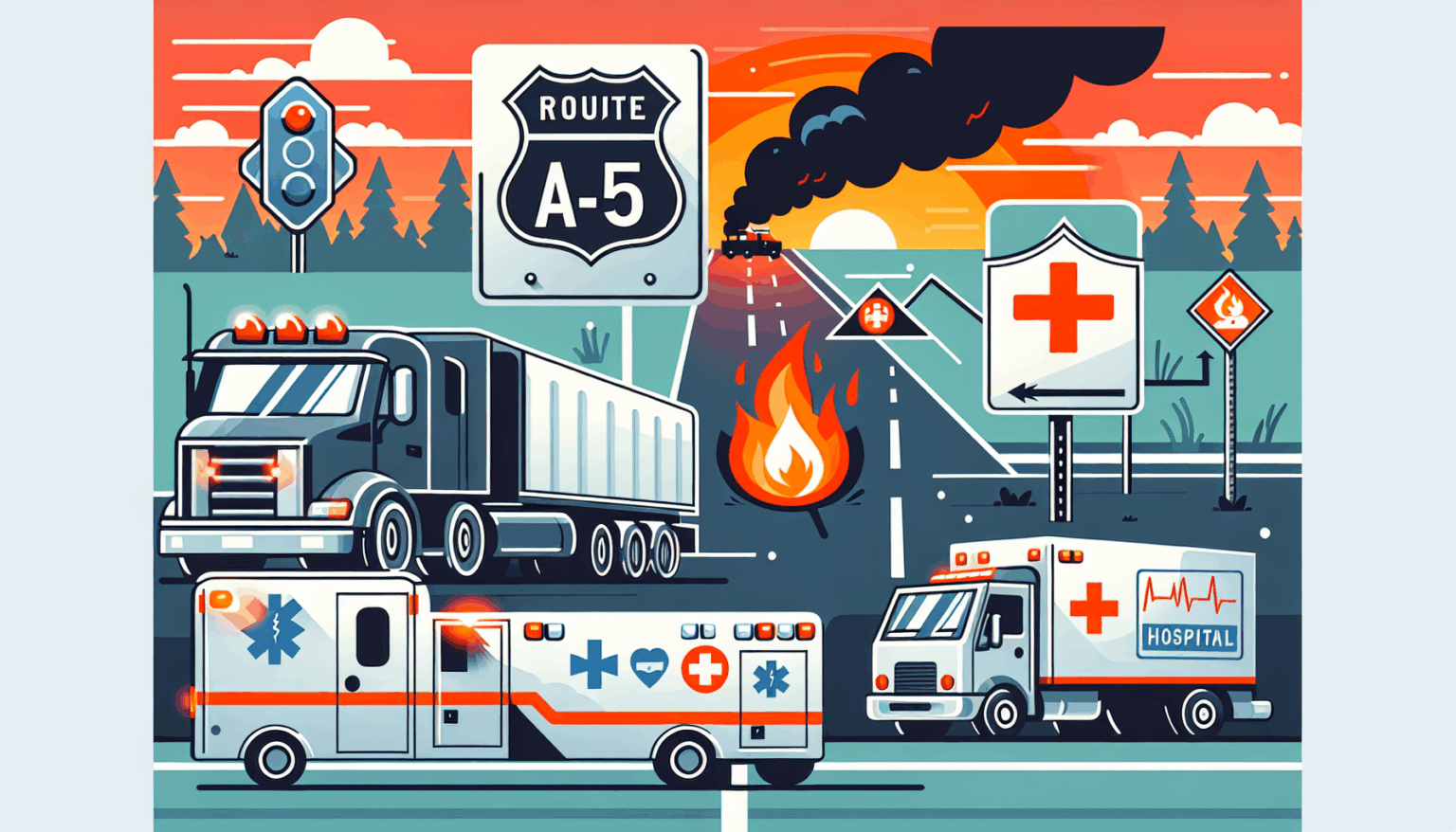 Hospitalizado el camionero del incedio que ha causado la interrupción de tráfico en la A-5