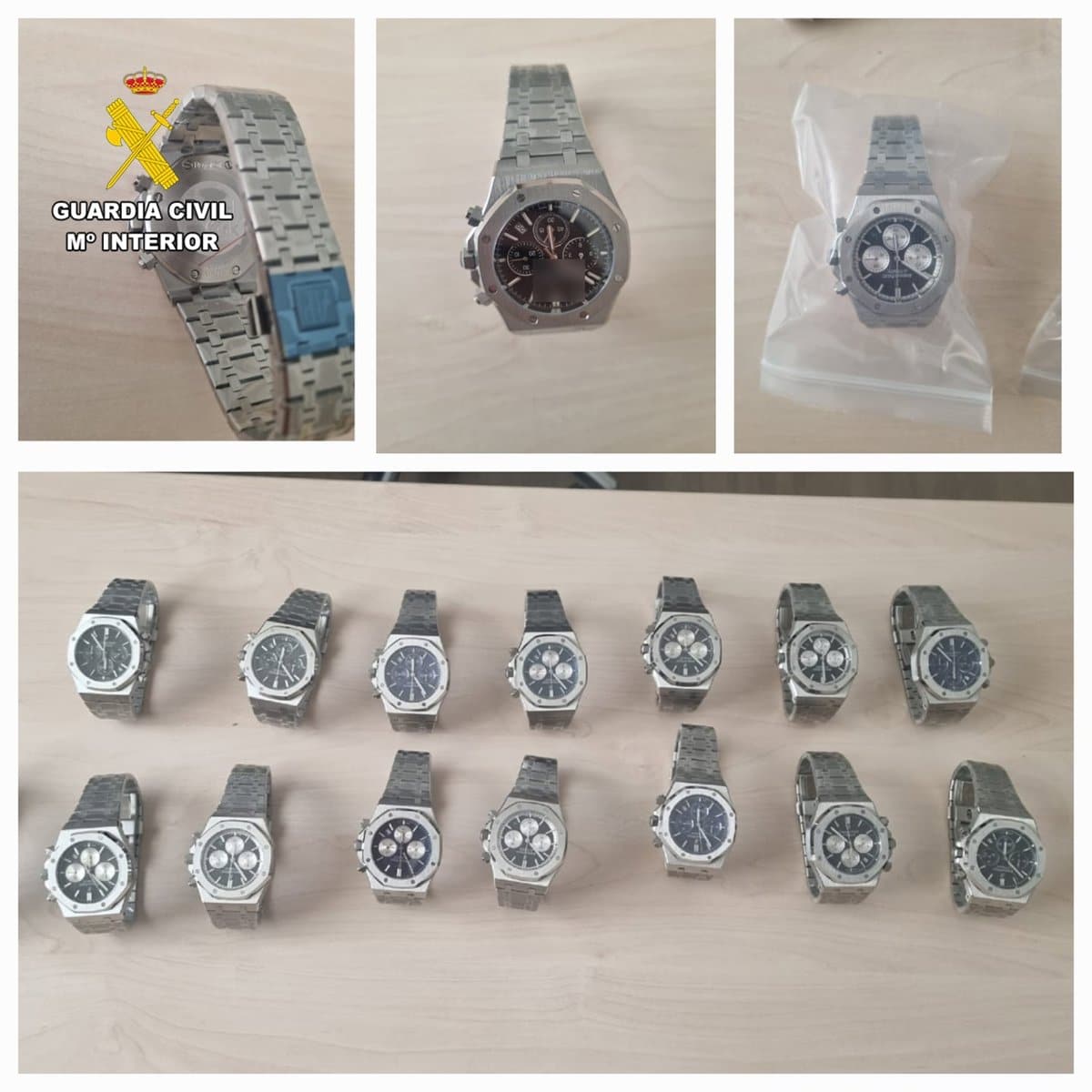 Guardia Civil interviene relojes de gama alta falsificados por valor de 240.000 euros en Albacete