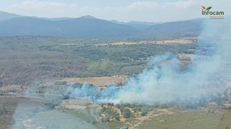 Dan por controlado el incendio declarado en Campillo de Ranas, en el que trabajan 33 efectivos