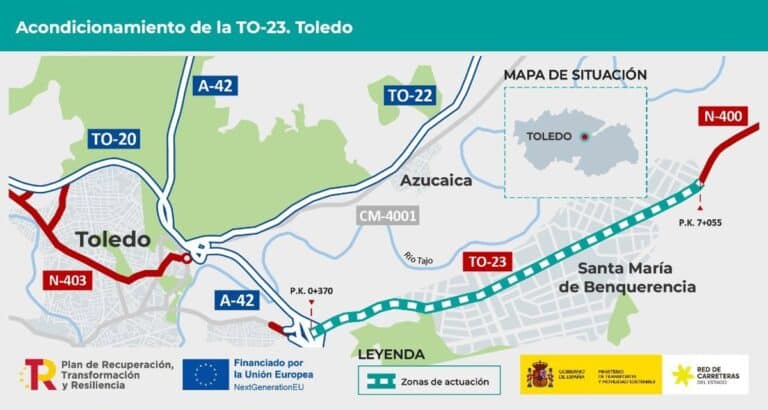 El arreglo de la TO-23 en el polígono industrial de Toledo afectará al tráfico desde este lunes