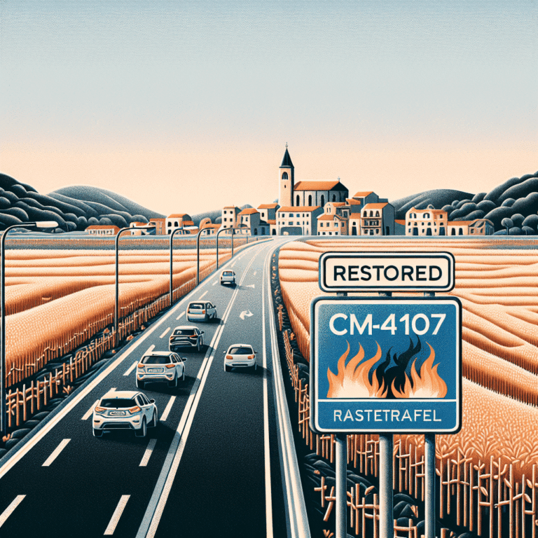 Restablecido el tráfico en la CM-4107 a su paso por Daimiel, que quedó cortada por un incendio de rastrojo