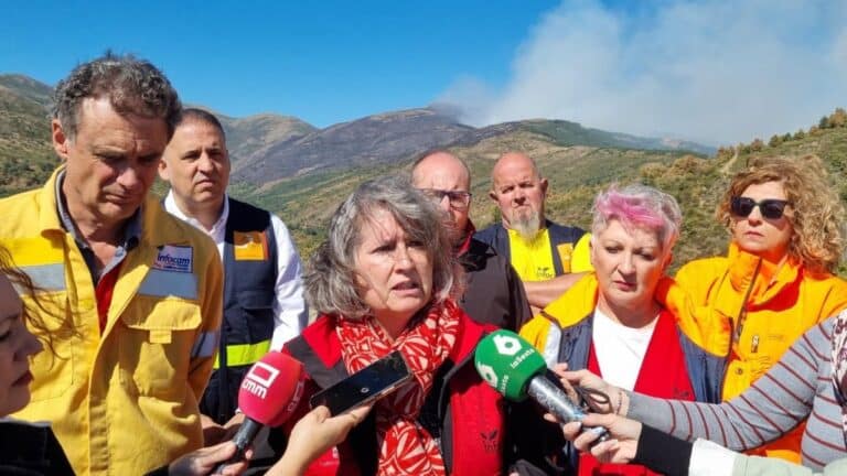 CLM realiza fuegos técnicos para frenar el incendio de Peñalba de la Sierra, que ha arrasado 1.300 hectáreas