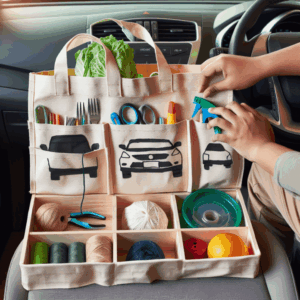 No lo sabía, pero si reutilizamos una bolsa rota de Mercadona podemos hacer este práctico organizador para el maletero del coche