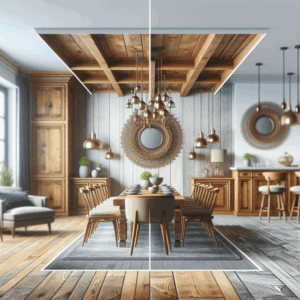 Comedor de madera pintado y moderno