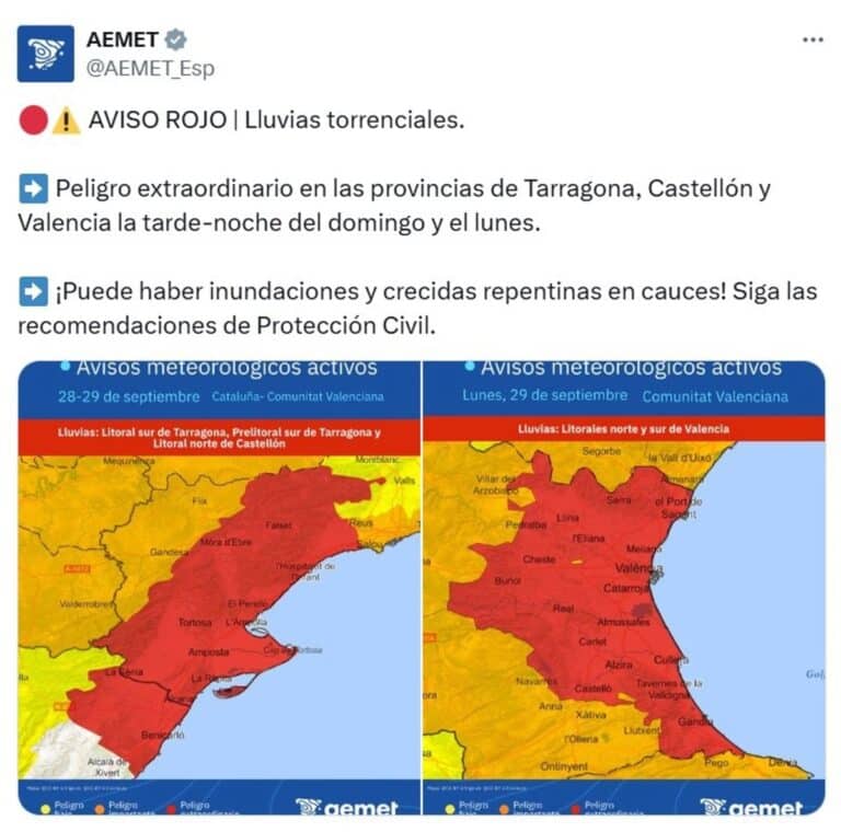 Sánchez pide mucha precaución ante las fuertes lluvias previstas y seguir las indicaciones de Protección Civil