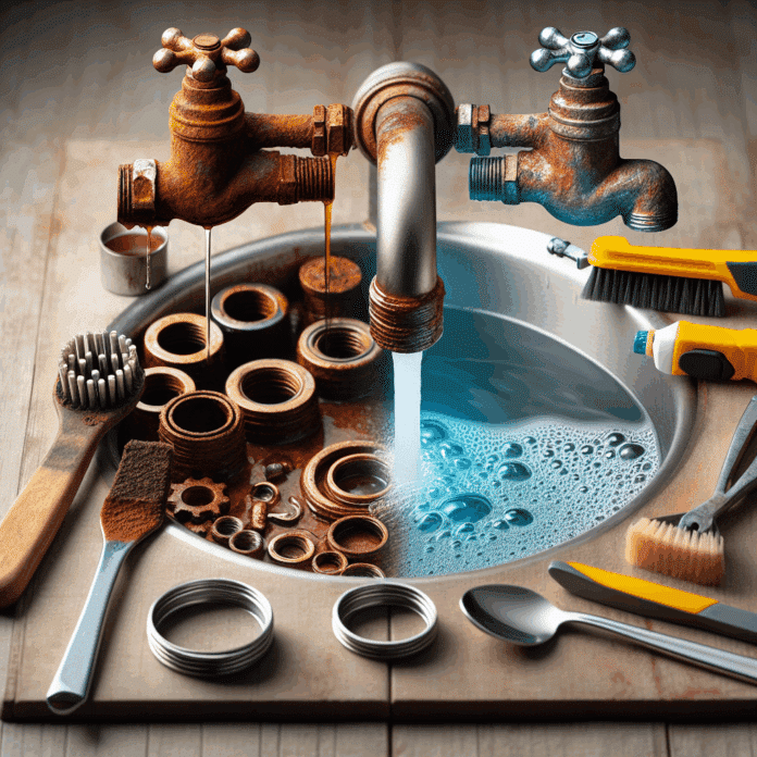 Llave de agua oxidada