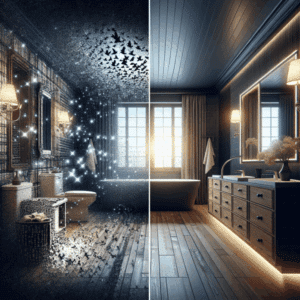 La brutal transformación de un cuarto de baño triste y viejuno