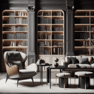 estanterías de lujo silencioso, mesas extensibles y un sillón icónico de su catálogo