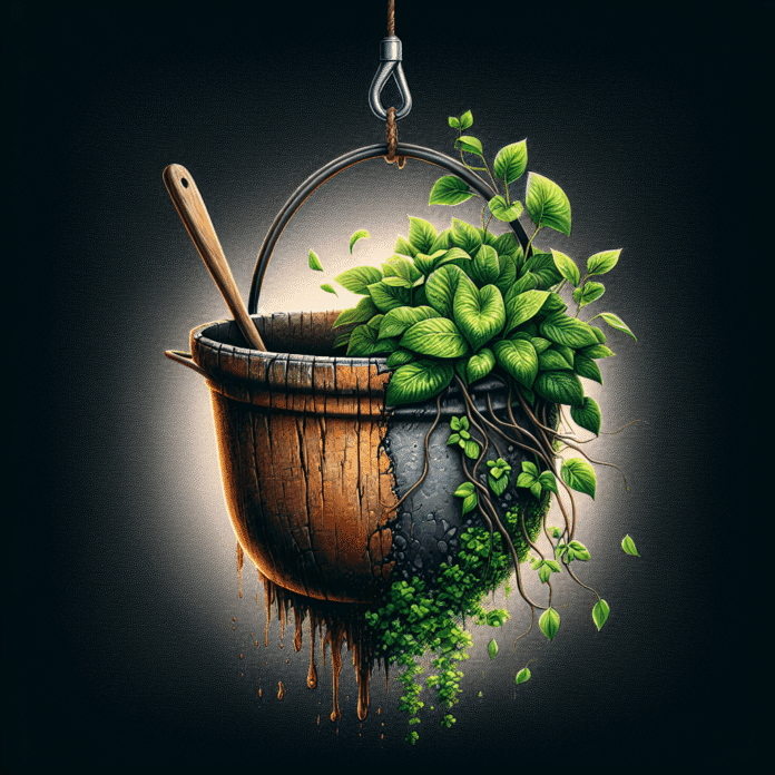 Así se convierte una vieja cacerola en una elegante jardinera para colgar plantas