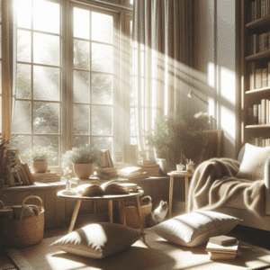 llena de luz y confort y con un precioso rincón de lectura