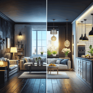 Era un salón feo y oscuro, pero con esta reforma se ha convertido en un espacio mucho más amplio, luminoso y actual con cocina incluida