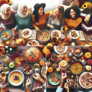 Fiesta de Acción de Gracias con amigos