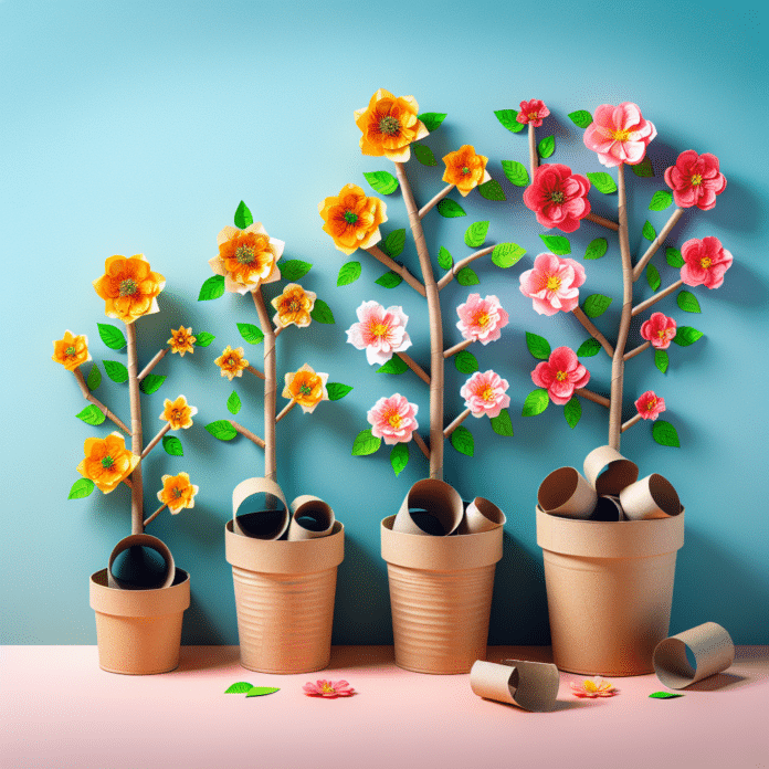 No los tires, recicla los tubos de papel higiénico y conviértelos en una pequeña maceta de flores