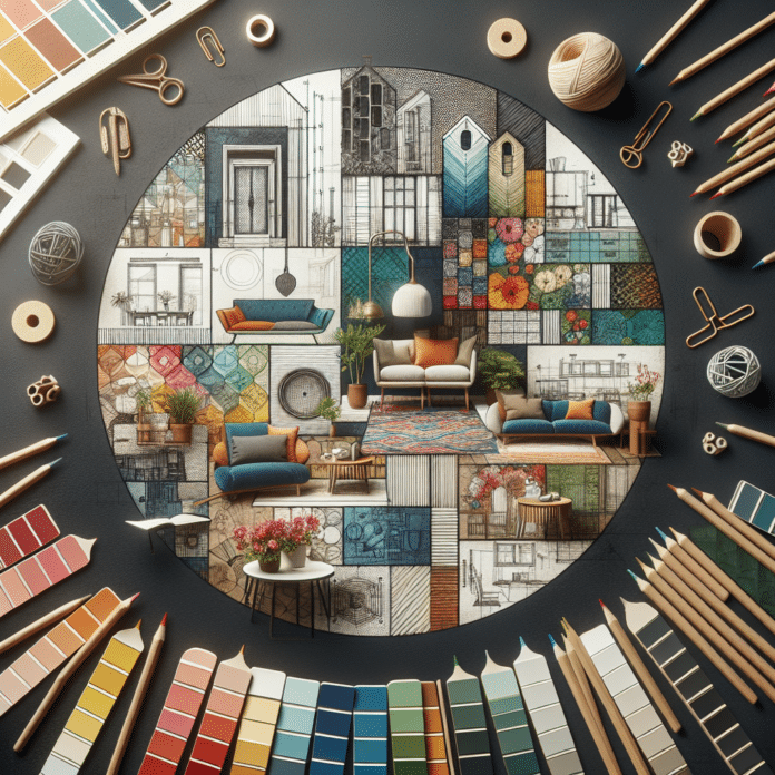 Revista de diseño arquitectónico sobre mesa