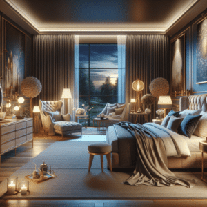 sabanas de lujo en dormitorio elegante