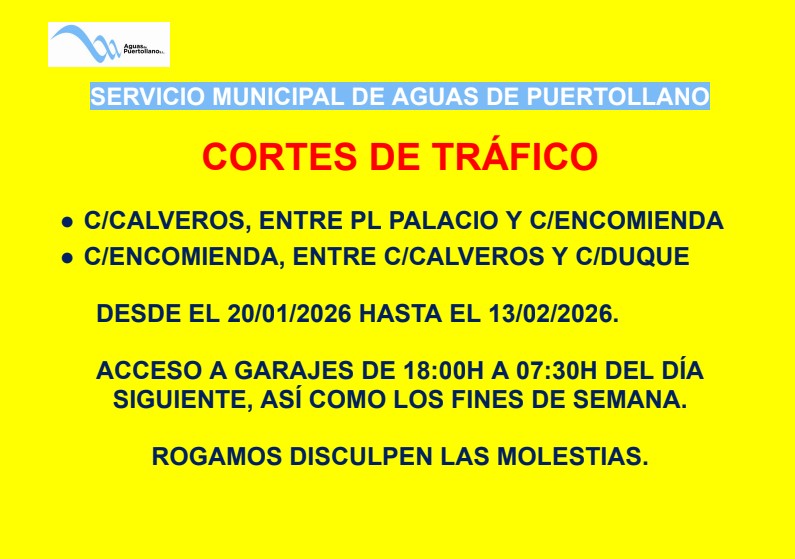 Inicio de renovación en la red de abastecimiento provoca cortes de tráfico en la calle Calveros a partir de este martes 2