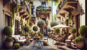 Decoración de terrazas en Milán estilo italiano