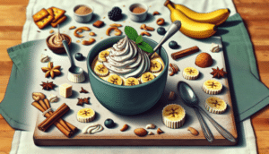 Postre individual: Crema de plátano en vasitos