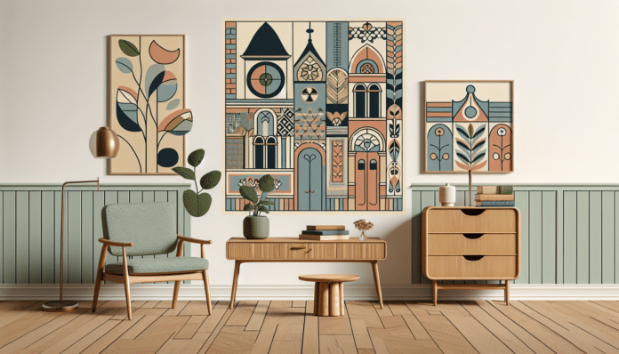 Estilo escandinavo en clave vintage: papel pintado y mobiliario mid-century modern