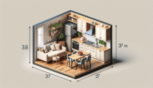 Cómo tener cocina con isla en solo 37 m²