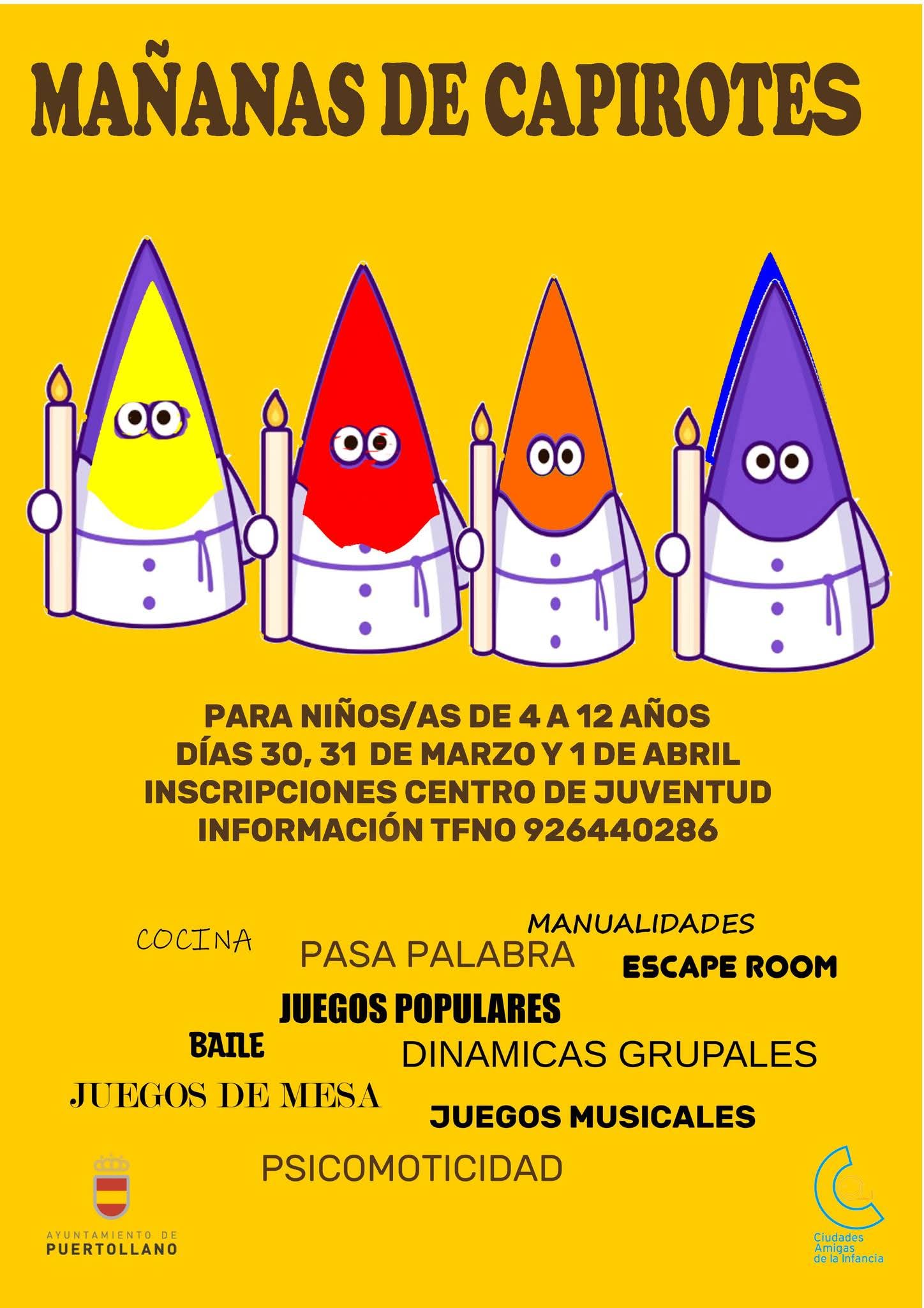 Inscripción talleres 'Mañanas de capirotes'