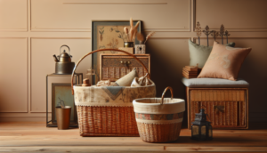 la cesta de almacenaje de Mango Home que recuerda a los costureros que tenían nuestras abuelas, y es ideal para decorar el salón o el dormitorio