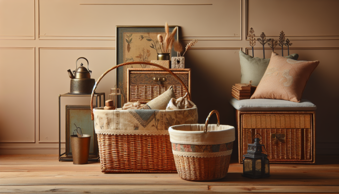 la cesta de almacenaje de Mango Home que recuerda a los costureros que tenían nuestras abuelas, y es ideal para decorar el salón o el dormitorio