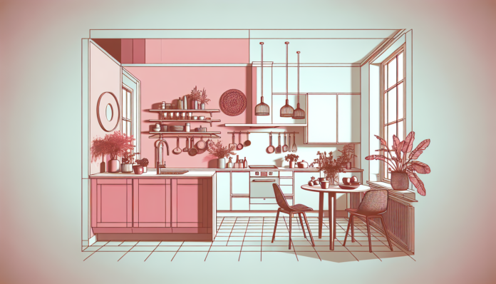 Cocina rosa en un piso danés de 70 m²: cómo decorar con color sin que parezca caótico