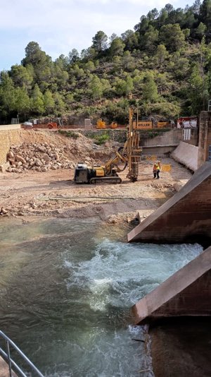 Arrancan los trabajos para reforzar la seguridad en el azud de Liétor, que deriva agua para abastecer a Hellín